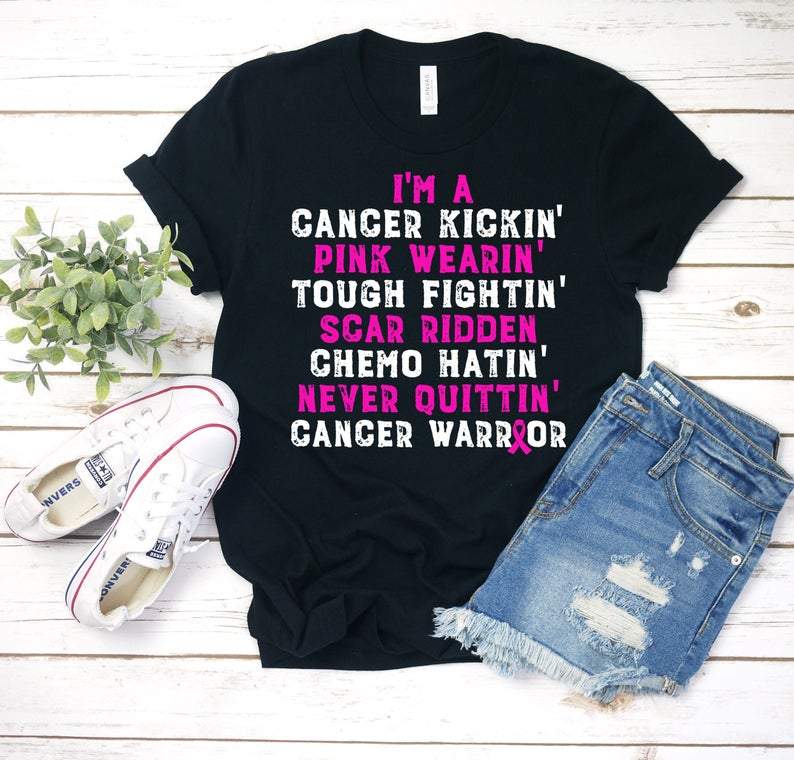 Cancer Kickin’ Chemo Hatin’ Shirt ? Breast Cancer Awareness Shirt ? Breast Cancer Shirt ? Pink Ribbon Shirt ? Breast Cancer Gifts ? Survivor All Color Size S-5Xl