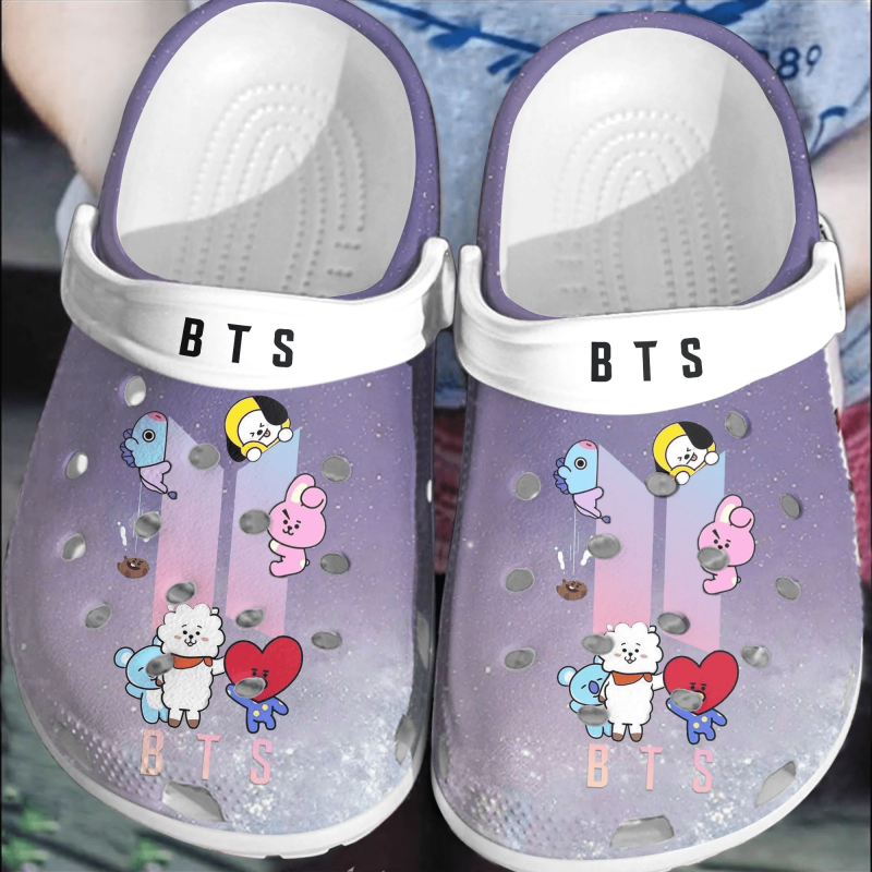 BTS Jungkook Pattern Crocband Clogs Comfortable Crocs Shoes For Men Women