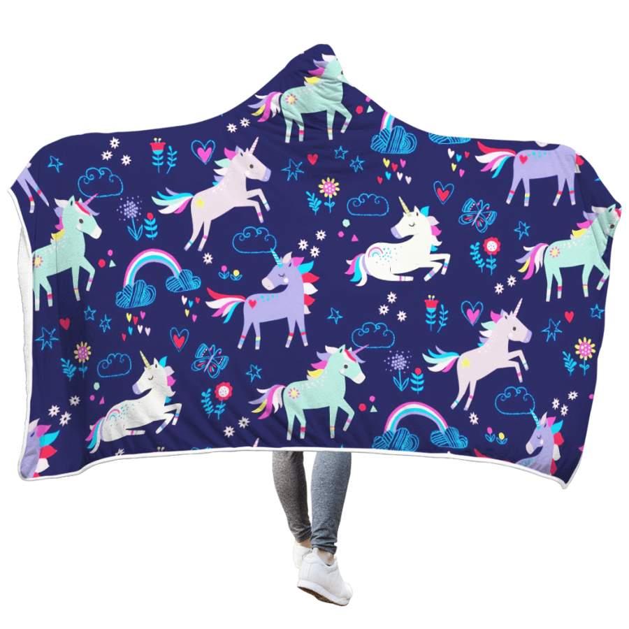 Sweet Unicorn Custom Hooded Blanket