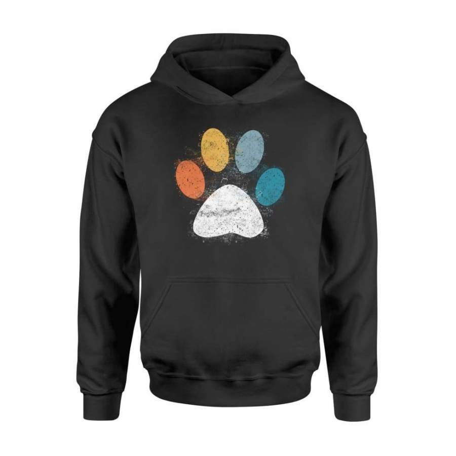 Vintage Dog Puppy Dog Paw Print Dog Love Pet Paw – Standard Hoodie