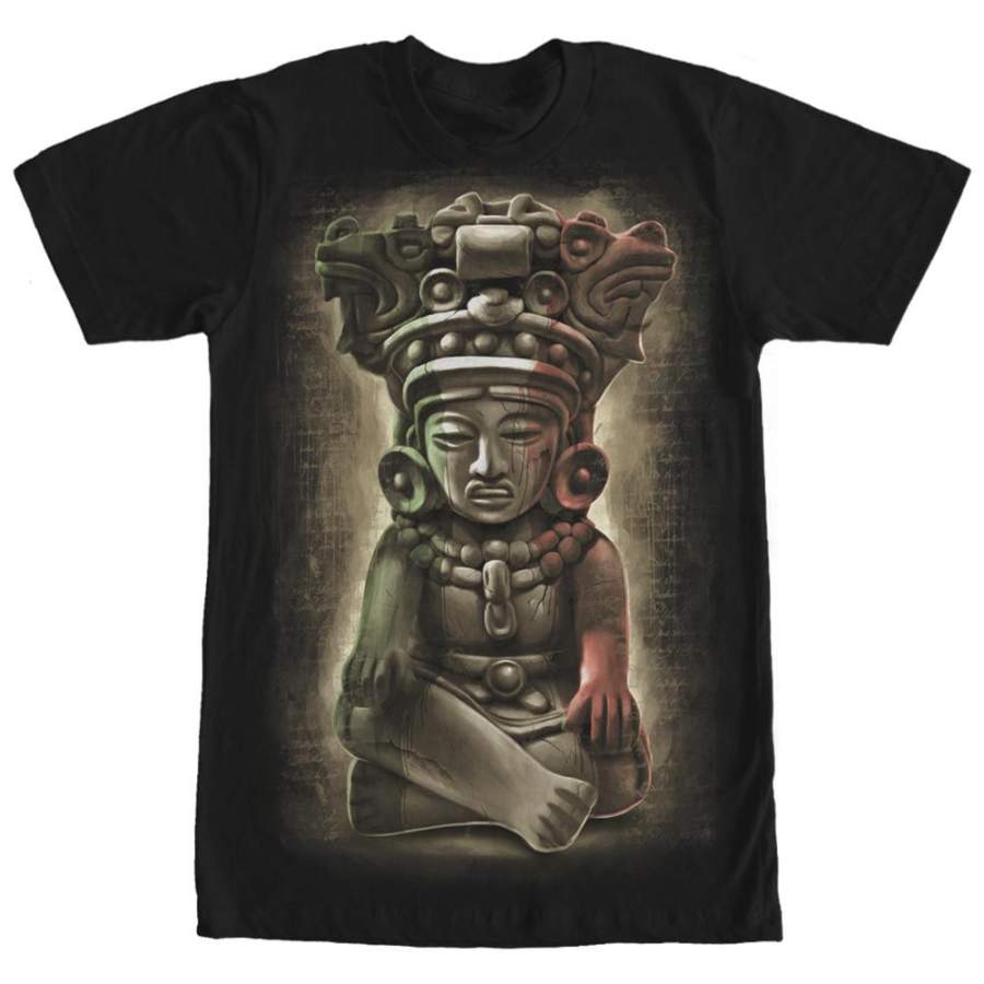 Aztlan Men’s Aztec Sculpture  T Shirt Black S