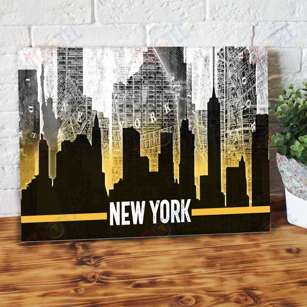 Canvas Art Prints New York Cityscape Wood Frame City Canvas Home Decor Canvas