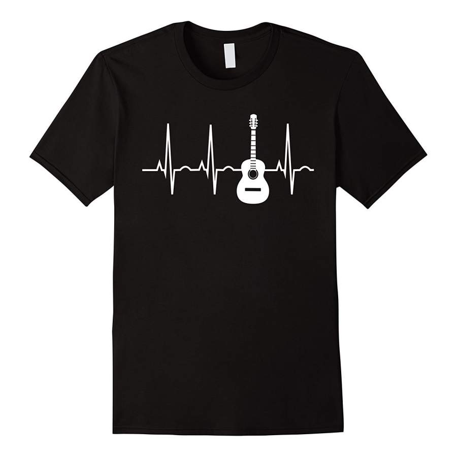 Acoustic Guitar Heartbeat Shirt – Guitar Musician T-Shirt Men T-Shirt