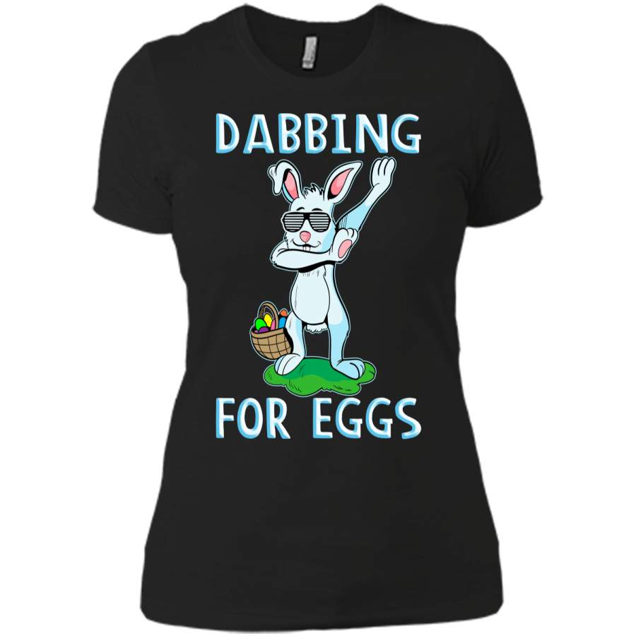 Dabbing Easter Bunny kids t Shirt Next Level Ladies Boyfriend Tee