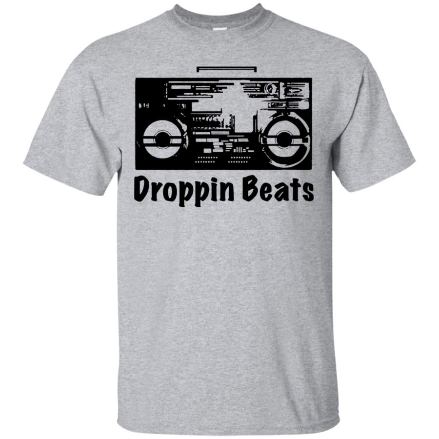 Droppin Beats Vintage Boom Box Music Lover Graphic Men/Women T shirt