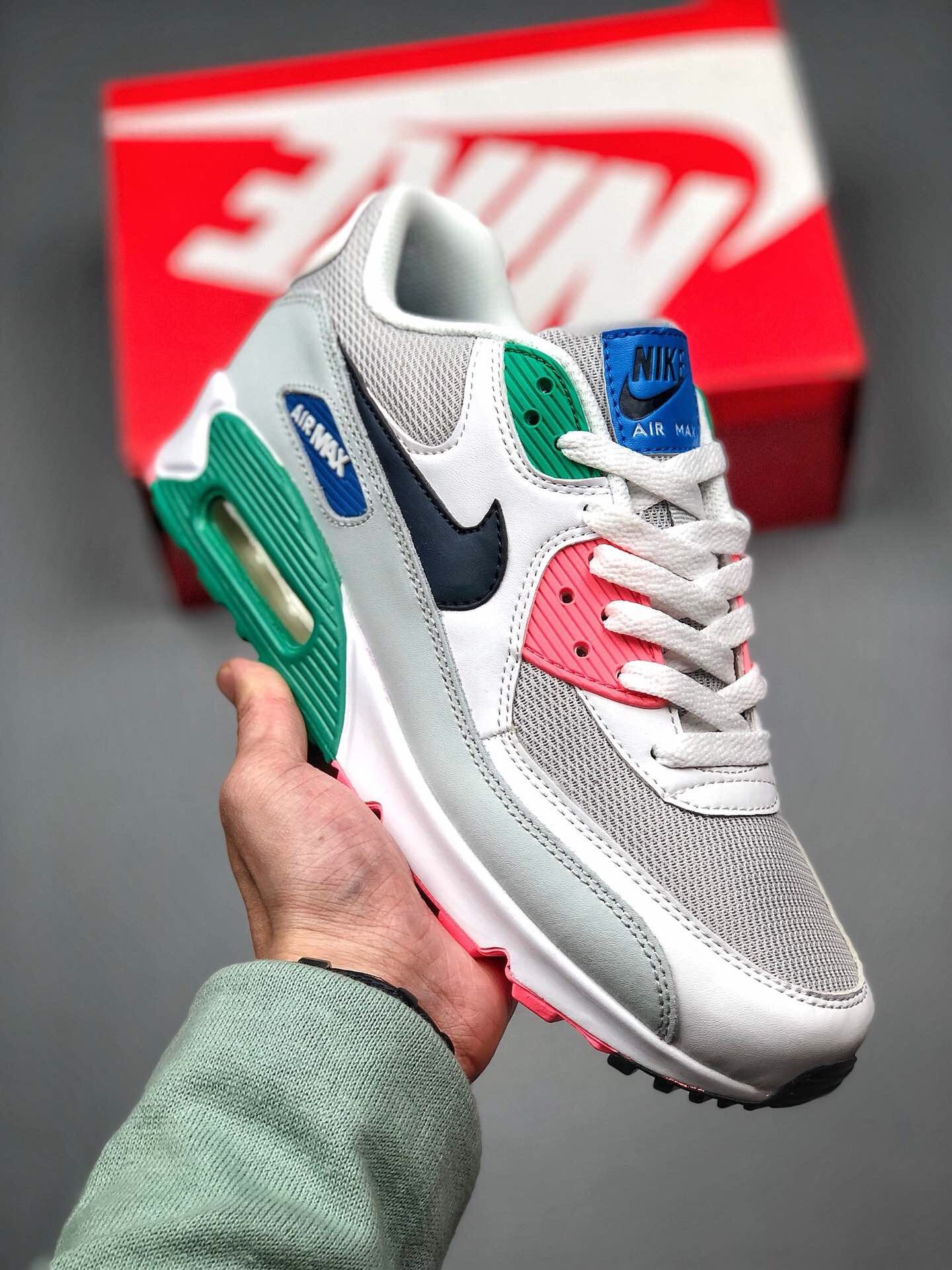 Nike Air Max 90 Watermelon WhitePure Platinum-Blue Nebula 5339682