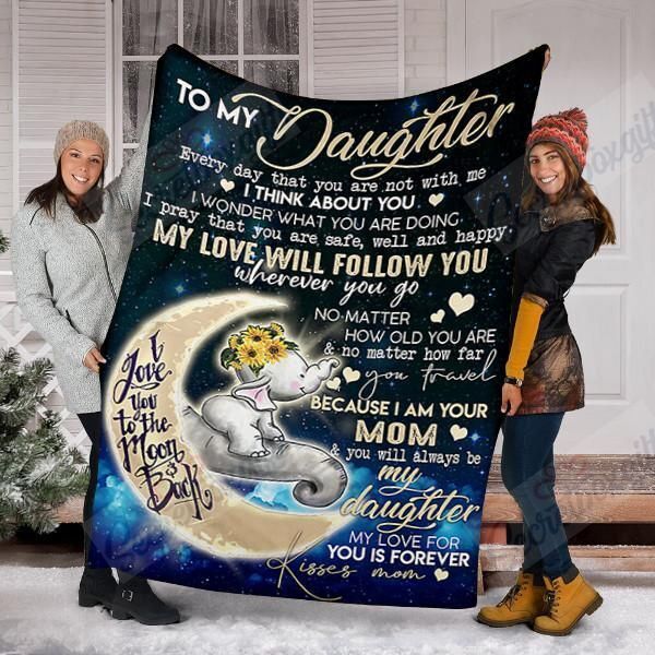 To My Daughter Elephant My Love For You Is Forever Yq2501144Cl Fleece Blanket