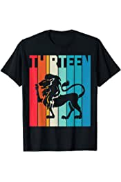 13th Birthday Leo Lion Zodiac Retro Girl Boy 13 years old T-Shirt