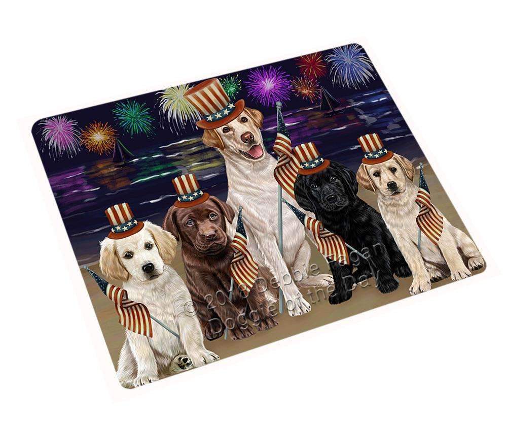 4Th Of July Independence Day Firework Labrador Retriever Dog Blanket Blnkt55956 (37X57 Sherpa)