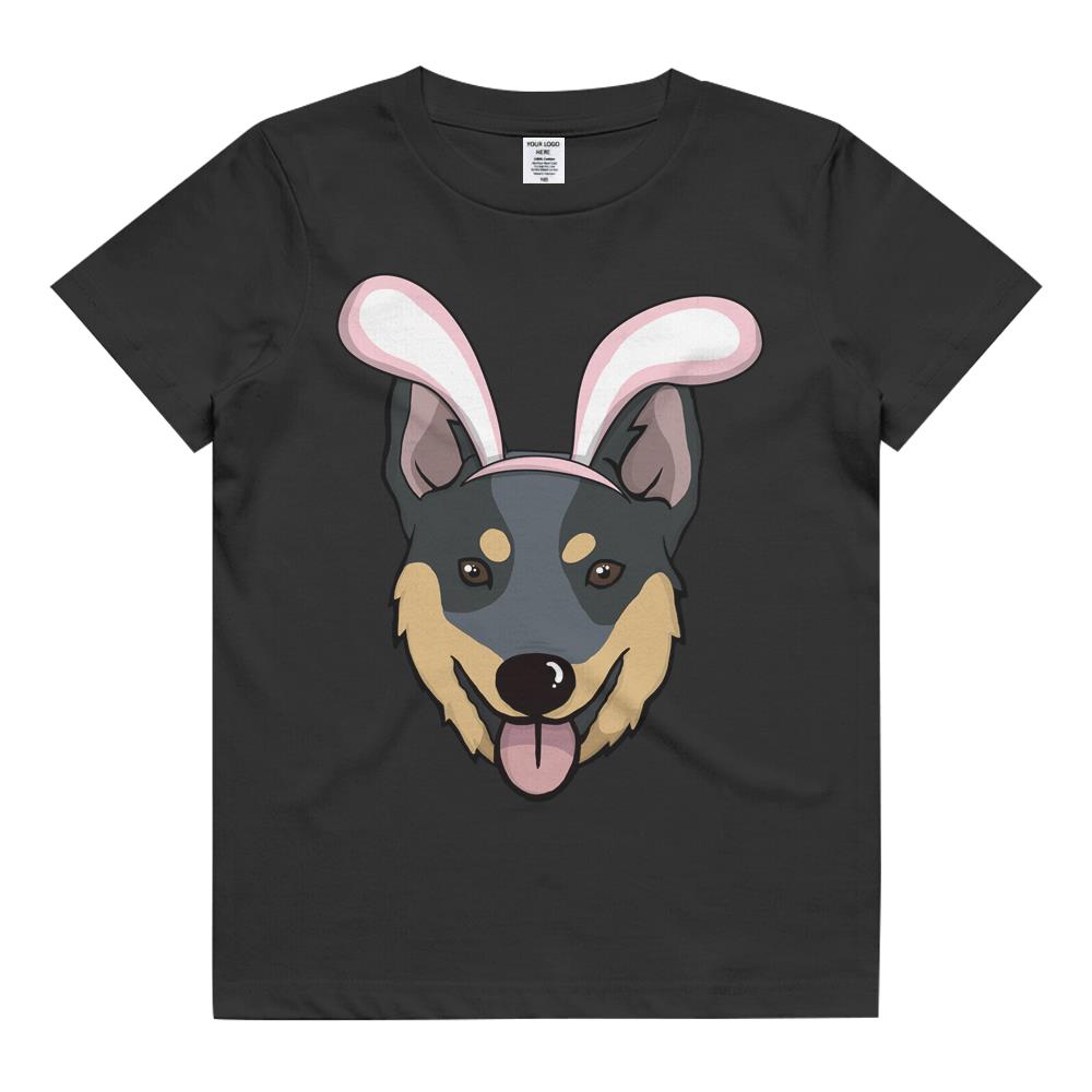 Cute Easter Australian Cattle Dog Bunny Ears Rabbit Kids T Shirt