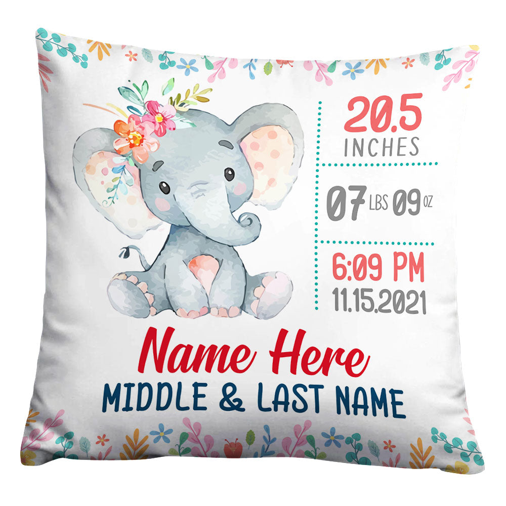 Personalized Mom Grandma Son Daughter Grandson Granddaughter Baby Elephant Pillow Nb58 24O32