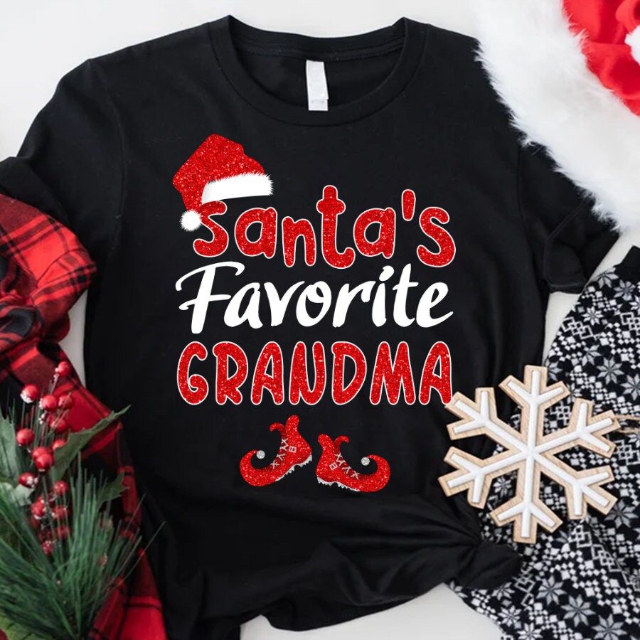 Personalized Santa Favourite Grandma Christmas Shirt, Christmas Nana Shirt Custom Nickname, 2022 Christmas Gigi Shirt, Christmas Mimi Shirt