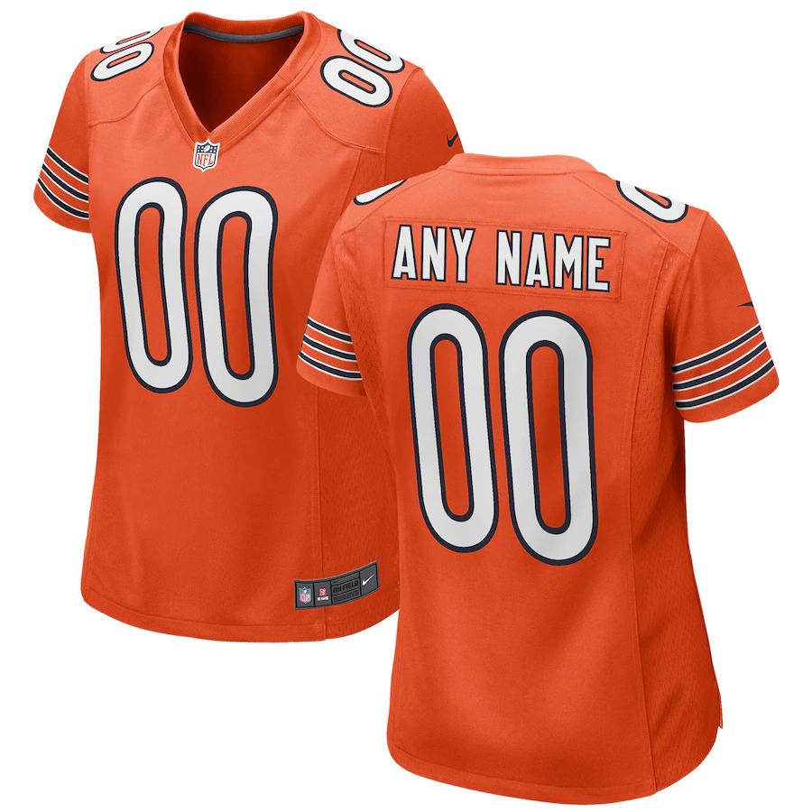 Chicago Bears Nike Womens Alternate Custom Game Jersey – Orange