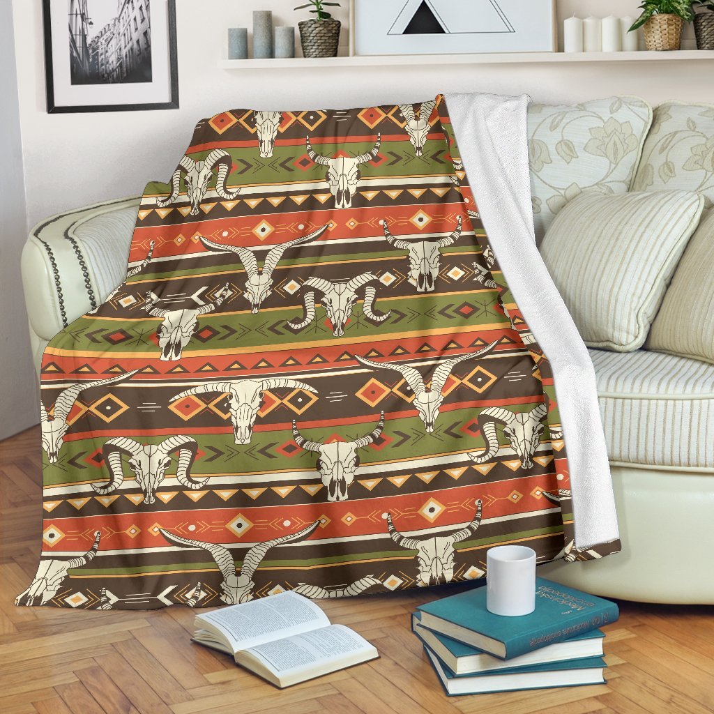 American Indian Skull Animal Blanket