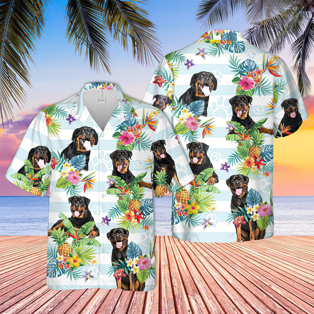 Rottweiler Tropical Flower Hawaii Shirt Ha50506