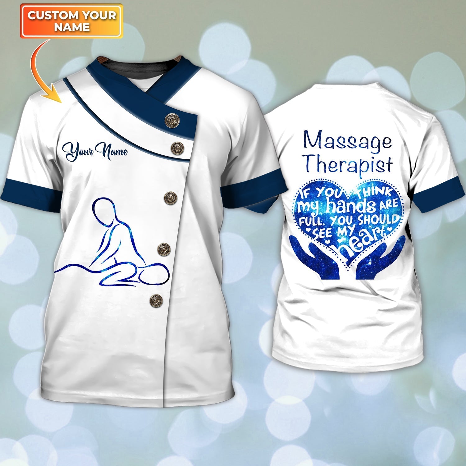 Personalized 3D Tshirt Tad Massage Therapist Bule Shirt Men Women