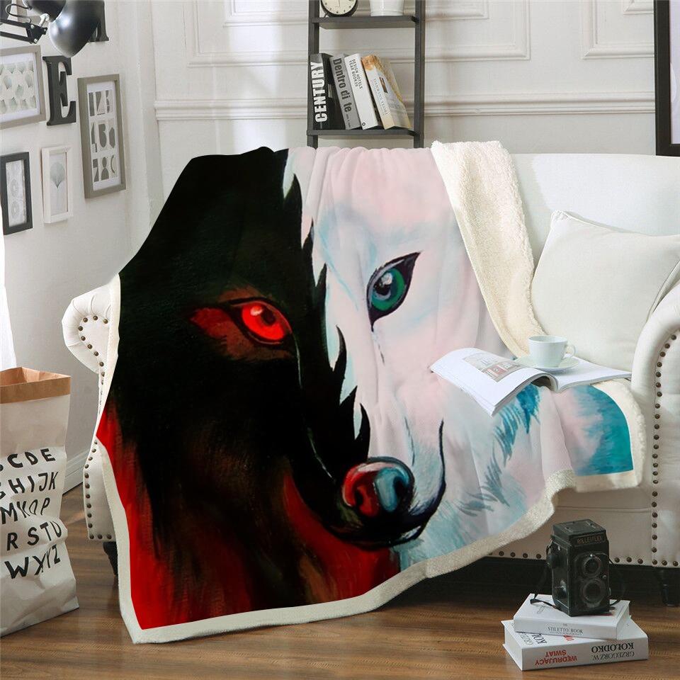 Red-Green Eyed Wolf Blanket Quilt – Chingontees