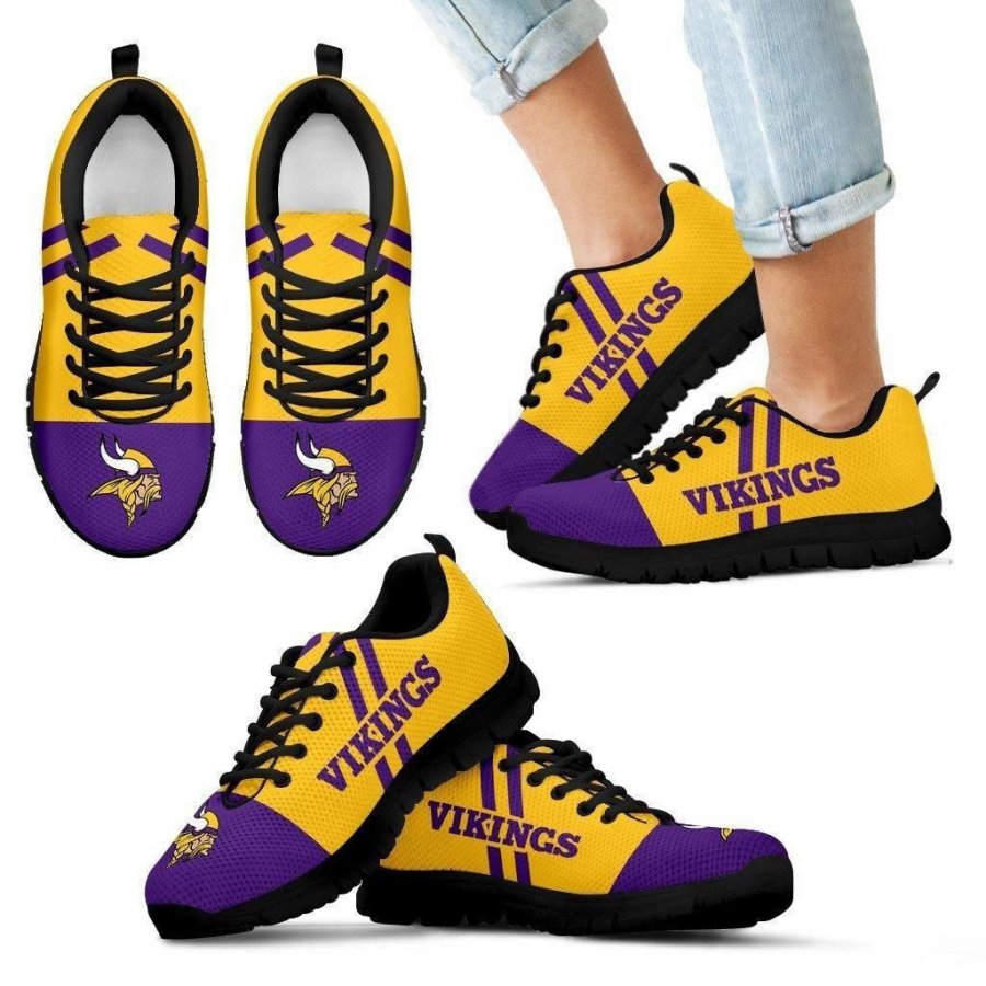 Line Stripe Logo Bottom Minnesota Vikings Sneakers #861