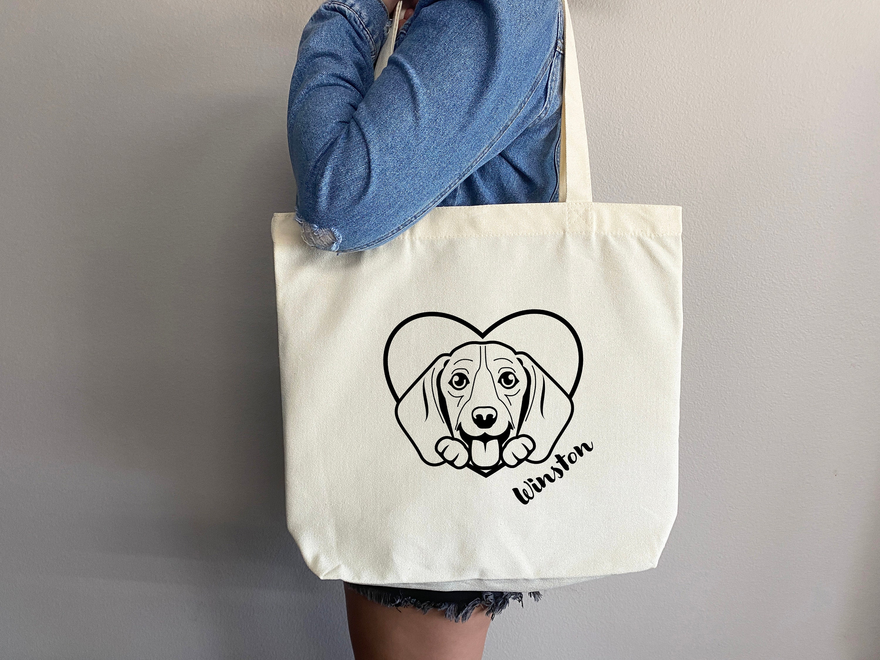 Beagle, Boston Terrier, Cocker Spaniel, Puppy Bag, Puppy Tote Bag, Dog Bag, Dog Mom Tote Bag, Custom Pet Bag,Dog Lover Gift,Gift for Dog Mom