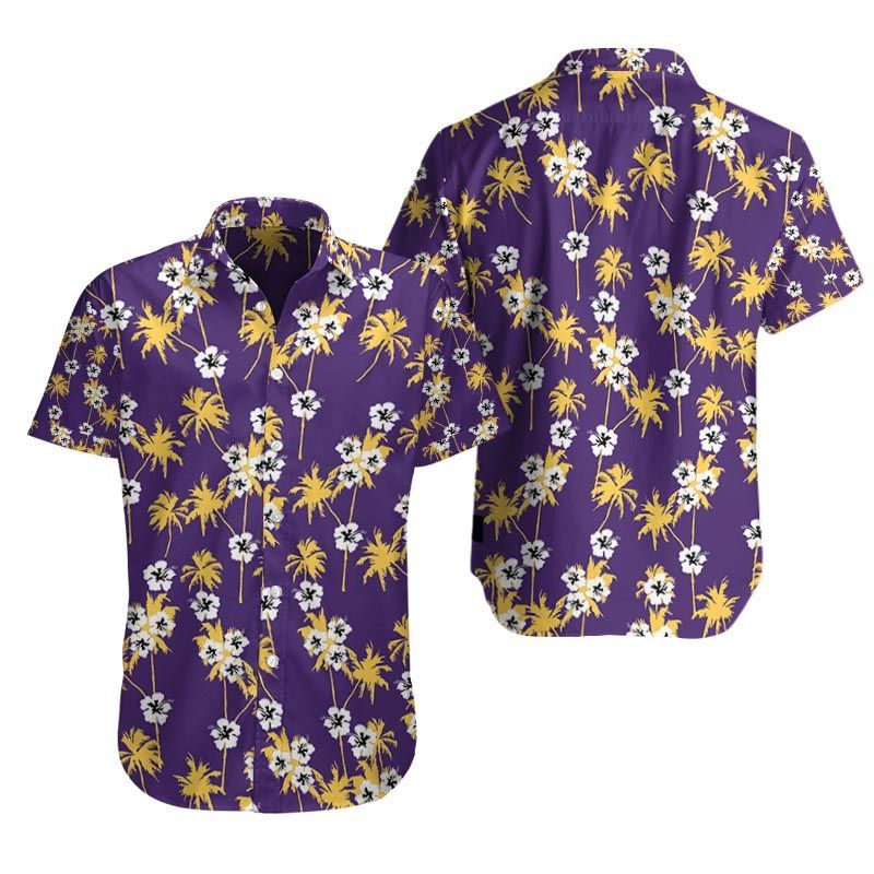 Minnesota Vikings Floral Woven Button Up Shirt – Purple