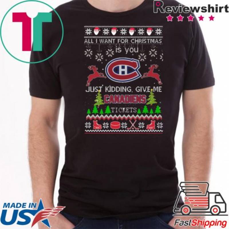 All I Want For Christmas Is You Montreal Canadiens Ice Hockey Ugly Christmas  T-Shirt