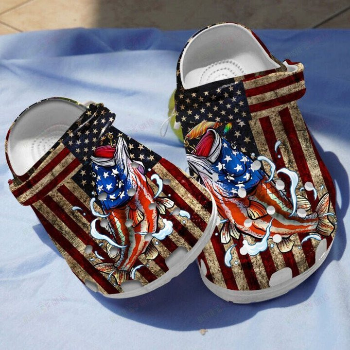 Bass Fish Of American Classic Shoes Crocs Clogs Th Of July