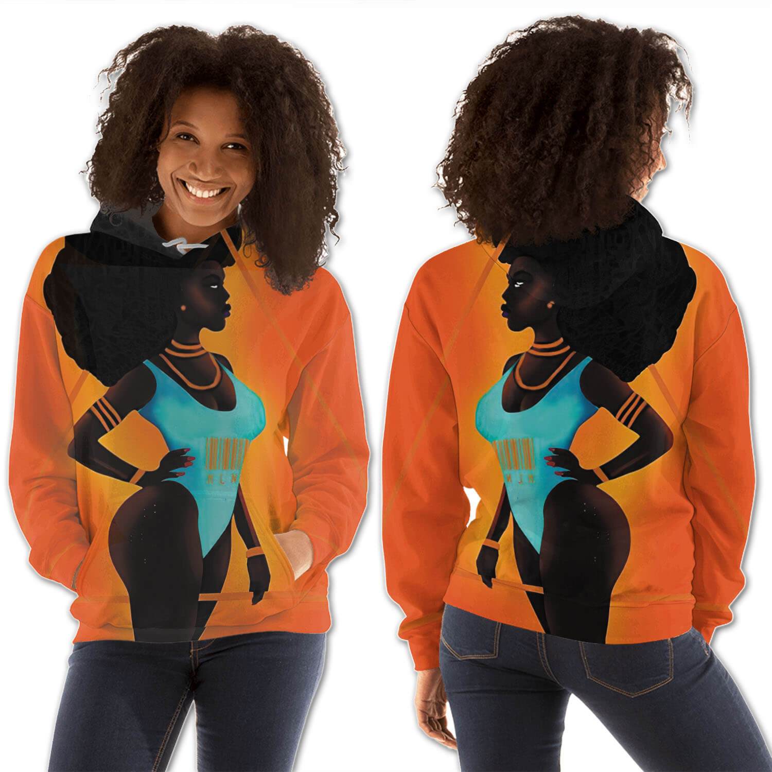 African American Hoodies Beautiful African American Girl All Over Print Womens Hooded Sweatshirt African Clothing Styles BPS96352