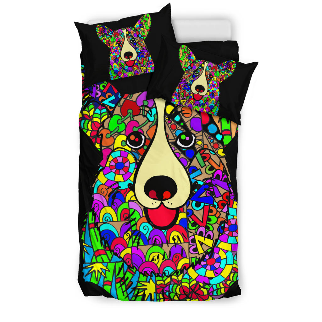 Corgi Black Bedding Set – Duvet / Comforter Cover And Two Pillow Covers –  Art By Cindy Sang – Jillnjacks Exclusive