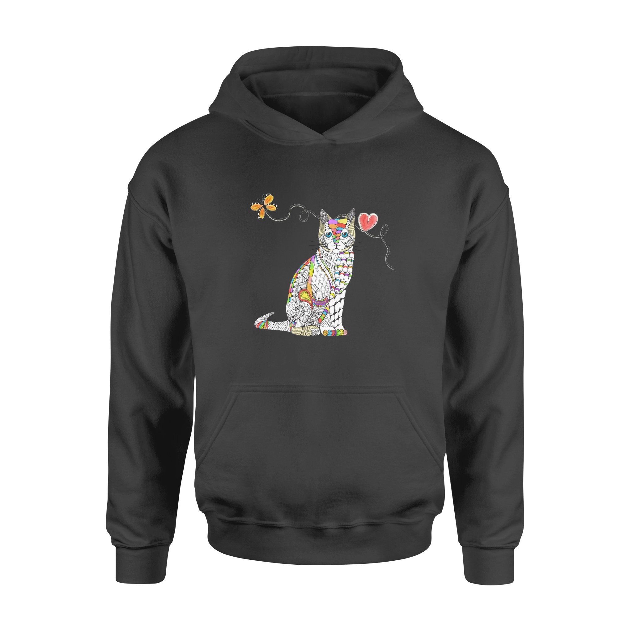 Zentangle rainbow cat – Standard Hoodie, Gift for you, gift for her,gift for him, gift for cat lover