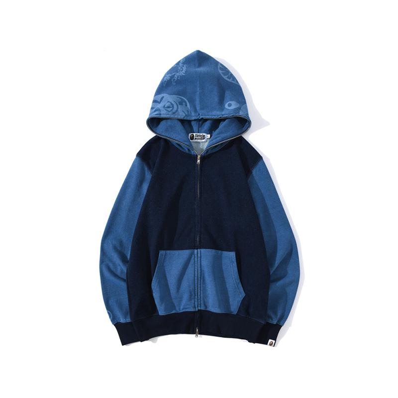 Bape Shark Tiger Blue Pullover Hoodie Hdcp6666