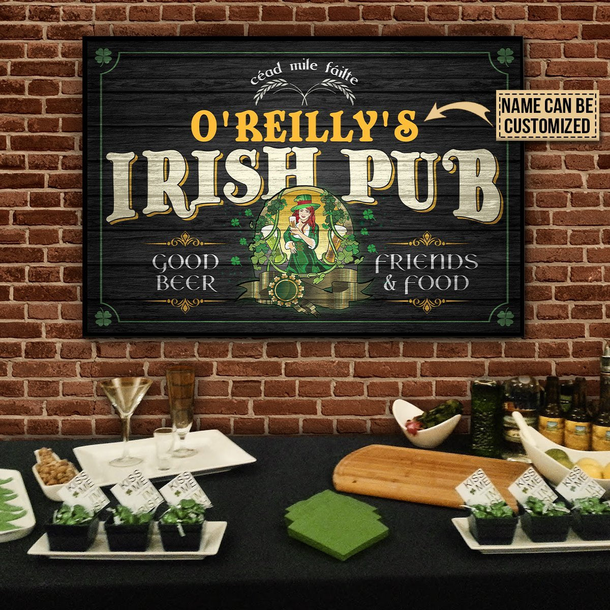 Aeticon Gifts Personalized Beer Girl Irish Pub Friend And Food Canvas Mom Dad Gift Home Decor