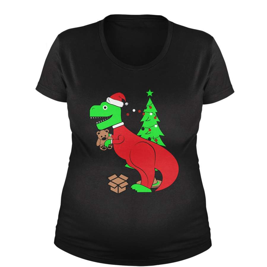 Tyrannosaurus Rex Ugly Christmas Maternity Pregnancy Scoop Neck T-Shirt