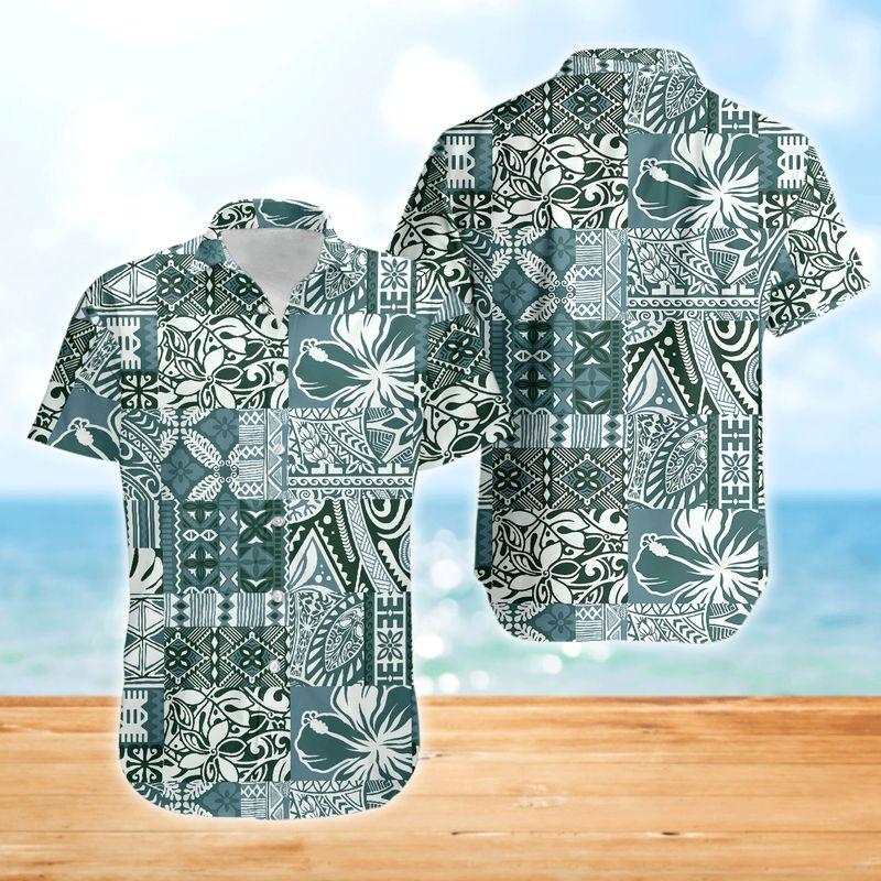 Blue Pattern Hawaii Shirt For Men Women Adult Ha30753