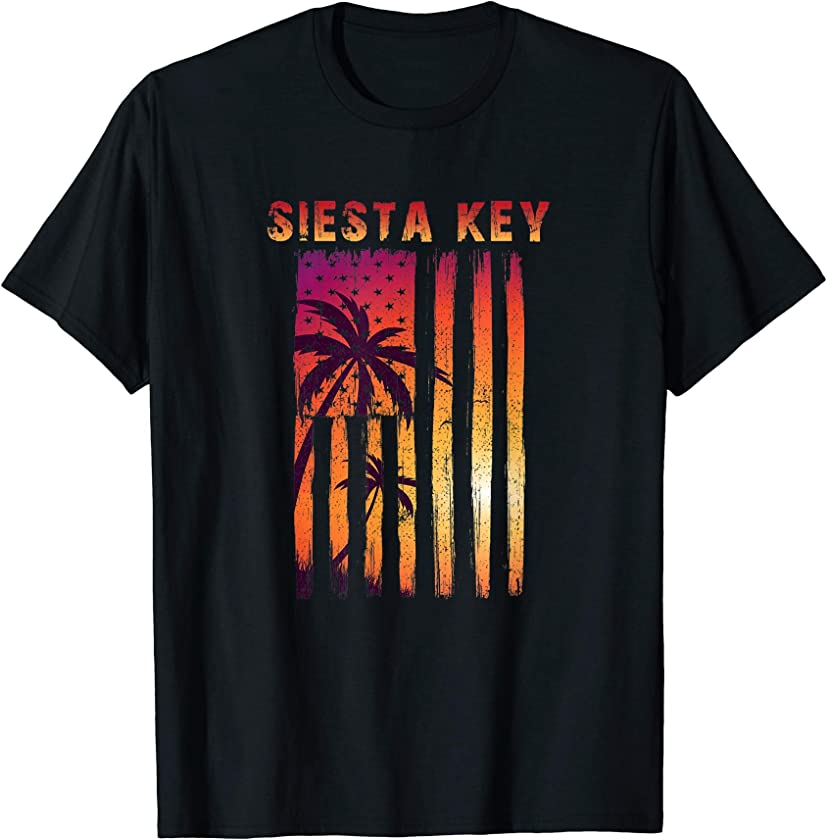 Vintage Siesta Key, Florida Patriotic Flag T-Shirt