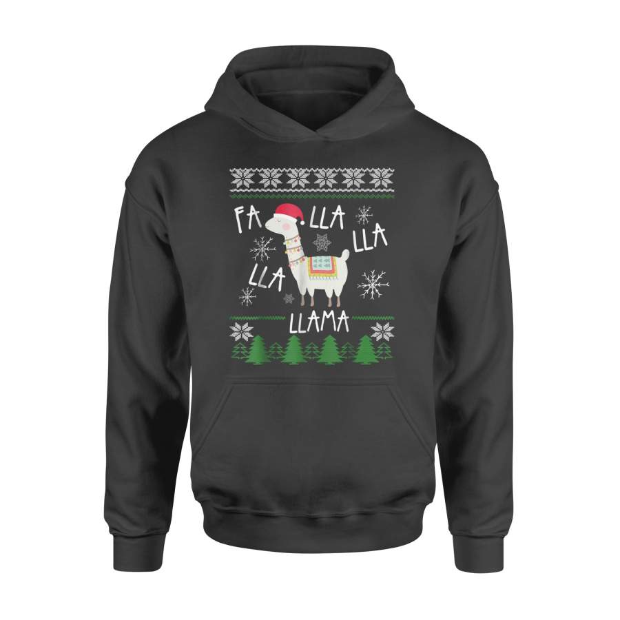 Ugly Christmas Sweater LLama Funny Holiday T Shirt – Standard Hoodie