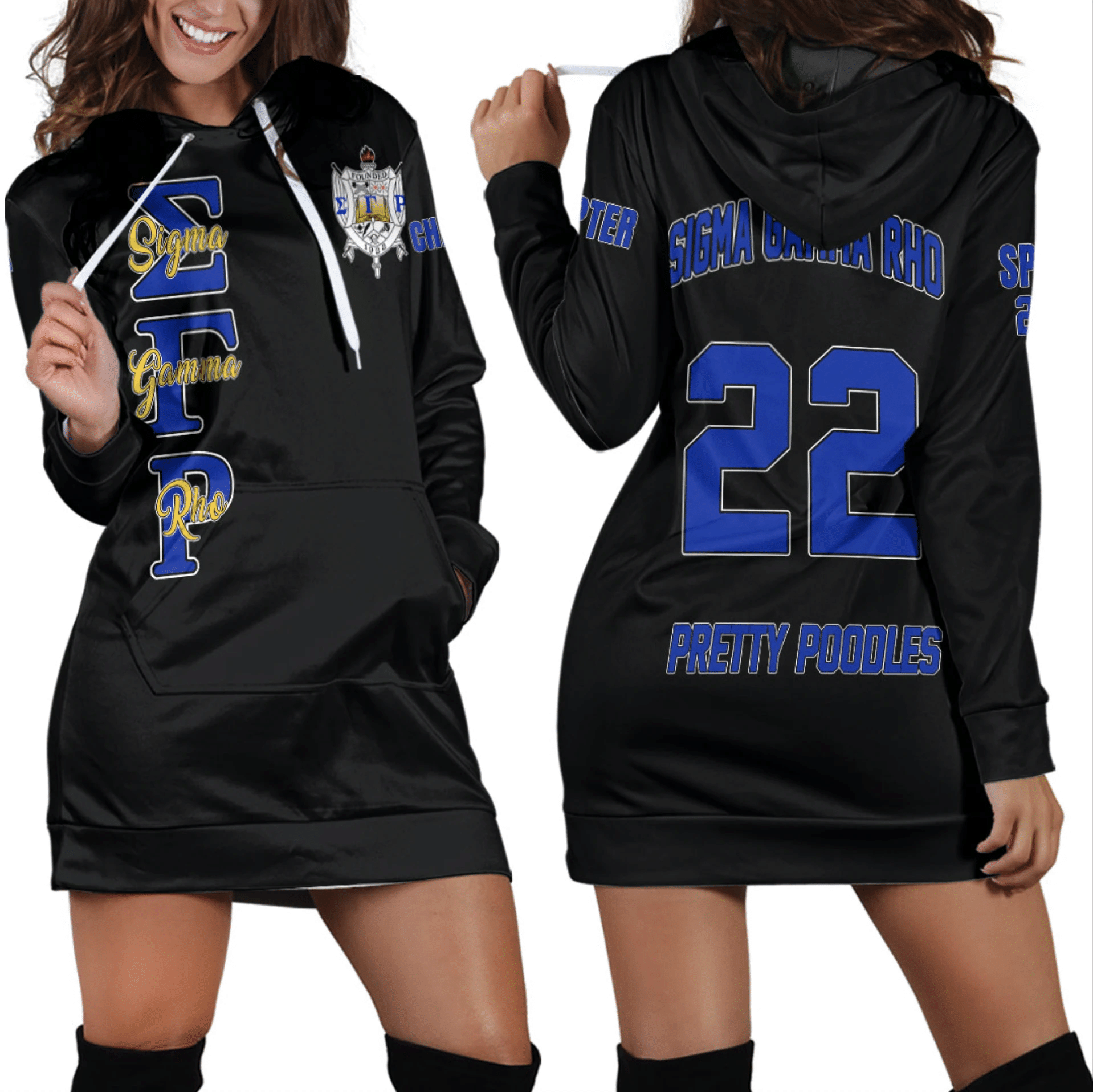 Sorority Dress – Personalized Sigma Gamma Rho Hoodie Dress