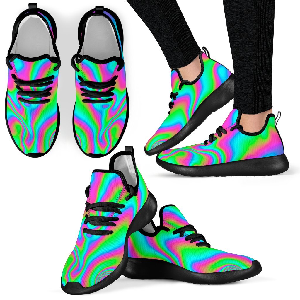 Abstract Psychedelic Trippy Print Mesh Knit Shoes