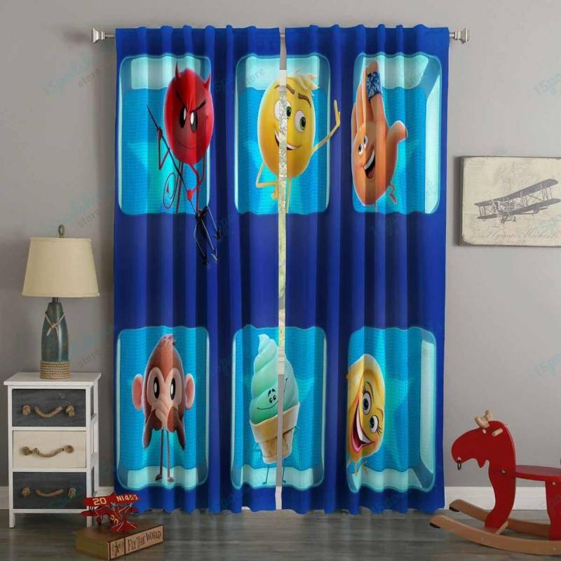 3D Printed The Emoji Movie Style Custom Living Room Curtains