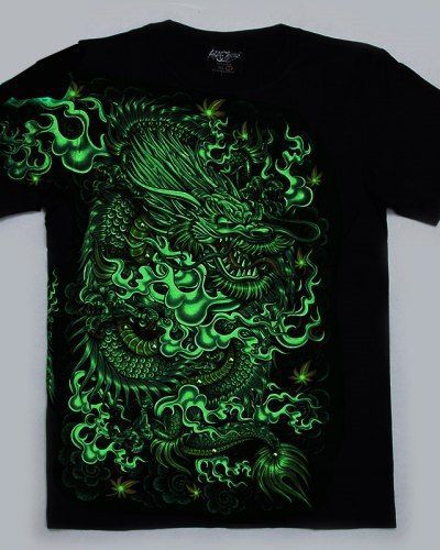 3D Dragon Shirt Black Glow In The Dark Tee For Shirt