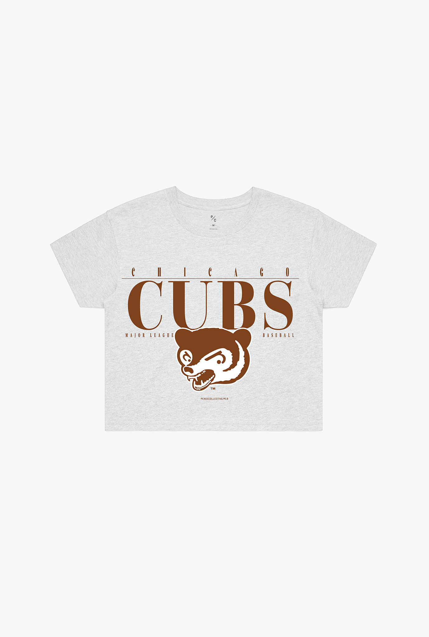 Chicago Cubs Throwback Cropped T-Shirt – Ash