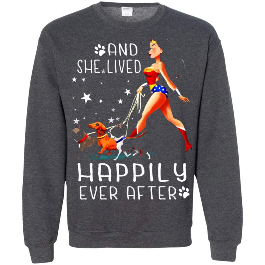 AGR And She Lived Happily Ever After Wonder Woman Sweatshirt