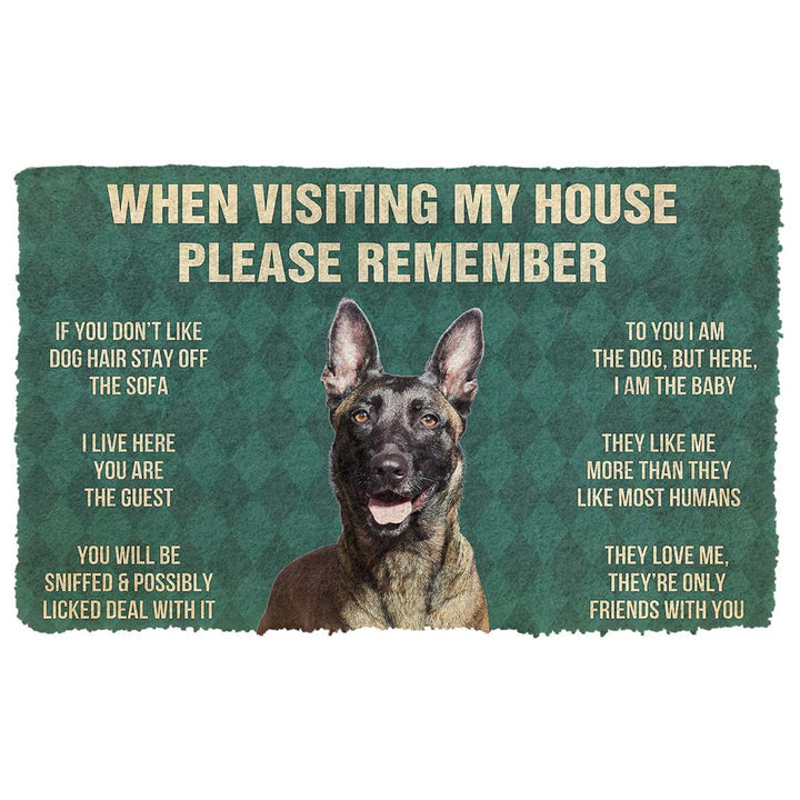 Waybackapparel Please Remember Dutch Shepherd Dogs House Rules Custom 3D Doormat