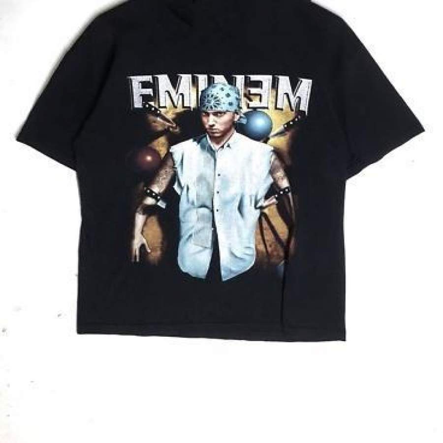 Vintage Rare Rapper Eminem Short Sleeve Men  1990s  T-Shirt