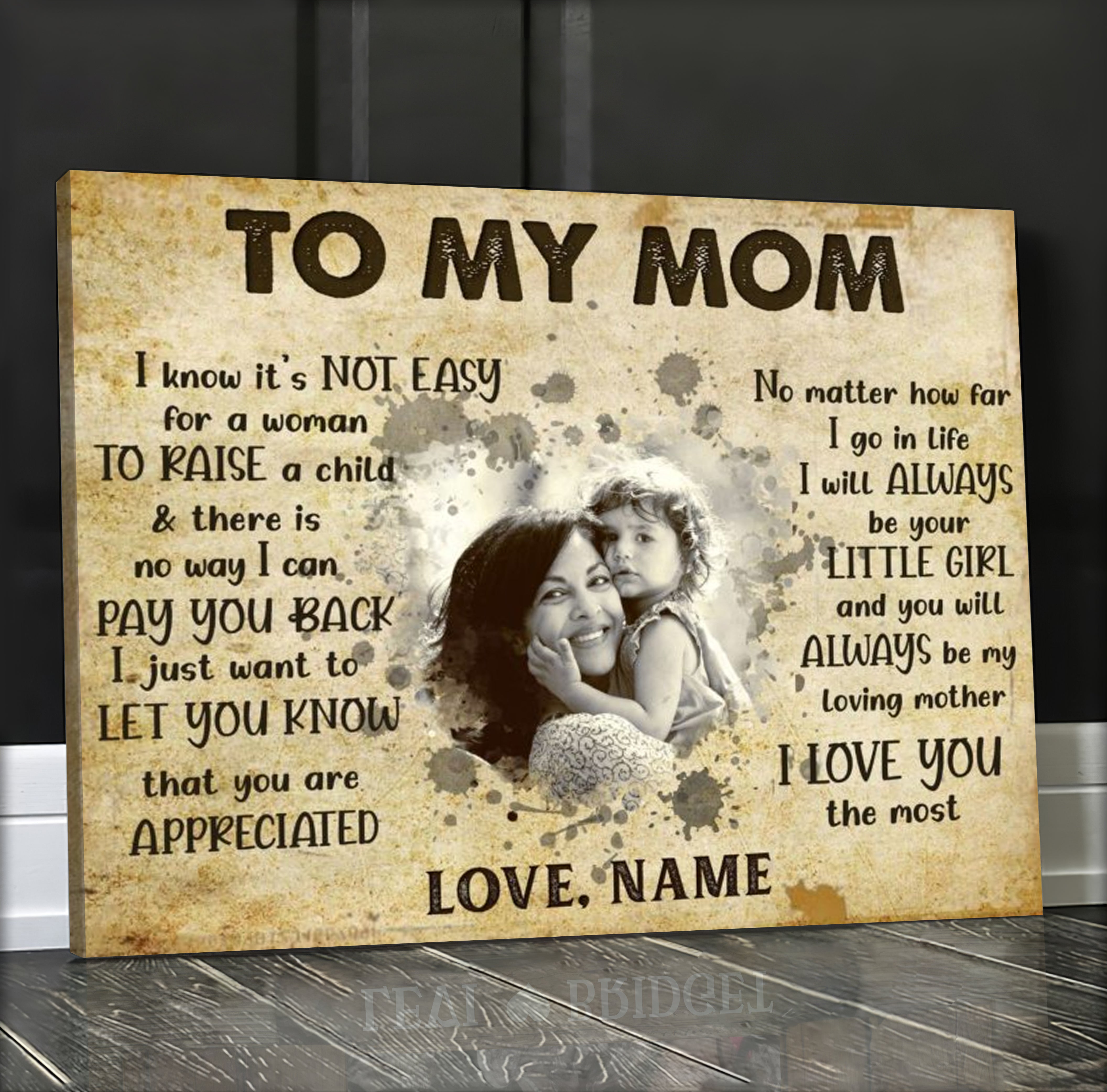 To My Mom Gift Personalized Canvas Wall Art For Home Decor, Mother’S Day Canvas For Mom