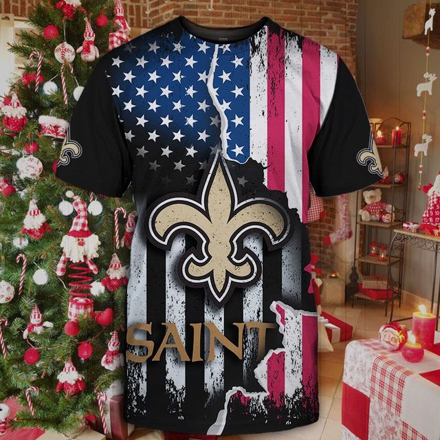 New Orleans Saints American Flag T-Shirt