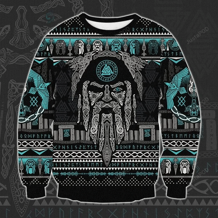 Viking Odin Ugly Christmas Sweater, All Over Print Sweatshirt