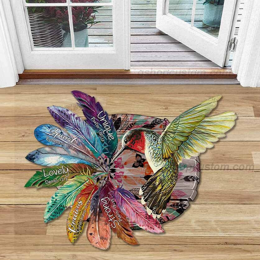 Humming Bird Feather Jesus God Easter Day Shaped Doormat Rug – Unique Special Lovely Hippie Vintage Home Decor Carpet – Sdm-A0023