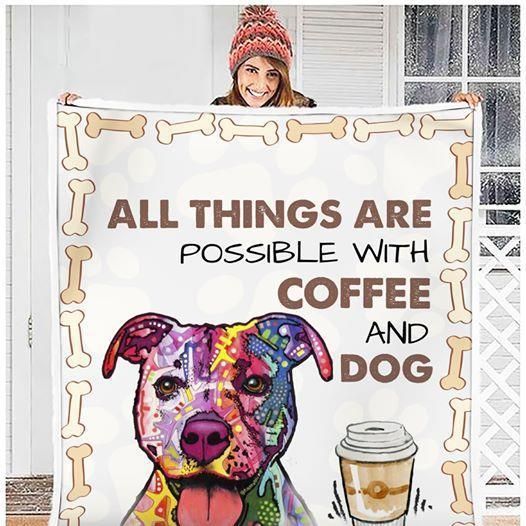 Casespring 3D All Things Are Possible With Coffee And Dog Custom Quilt