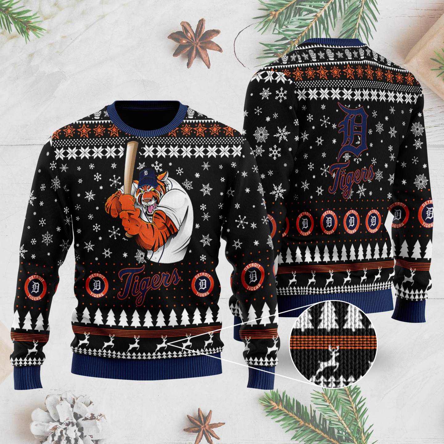 Detroit Tigers Gift For Fan Ugly Wool Sweater Christmas V1