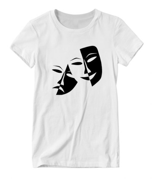 Drama Masks Faces Sad & Happy RS T Shirt